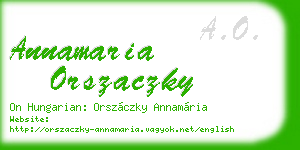 annamaria orszaczky business card